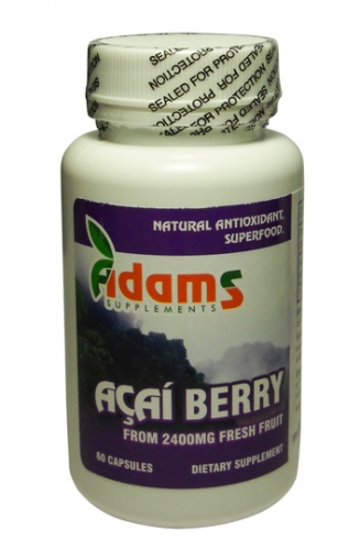 Produse naturiste ADAMS VISION - Tratament anemie si adjuvant in cure de slabire - Acai Berry 600Mg 60Cps Adams Vision