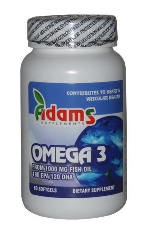 Produse naturiste ADAMS VISION - Tratarea aterosclerozei, hipertensiunii si infarctului miocardic cu Omega 3